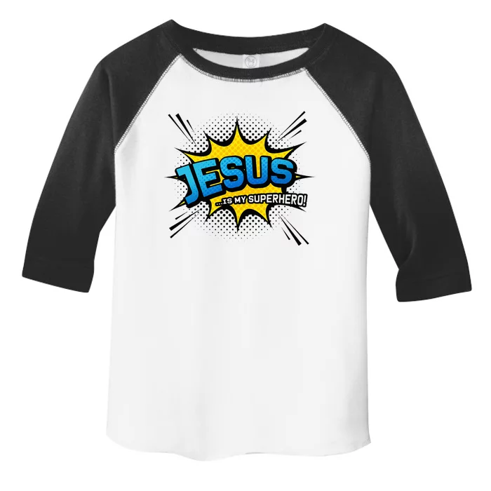 Christian Gift Jesus Is My Superhero Fun Comic Book Toddler Fine Jersey T-Shirt