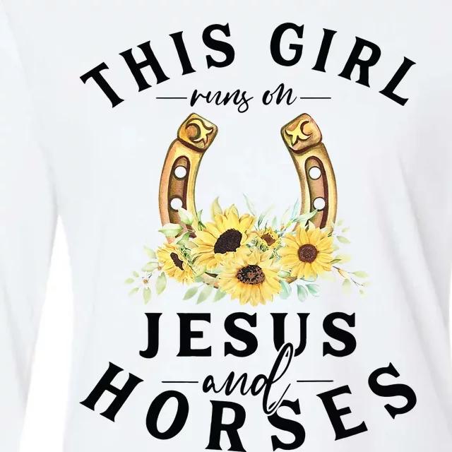 Christian Gifts Jesus And Horses Horse Womens Cotton Relaxed Long Sleeve T-Shirt