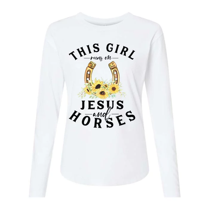 Christian Gifts Jesus And Horses Horse Womens Cotton Relaxed Long Sleeve T-Shirt