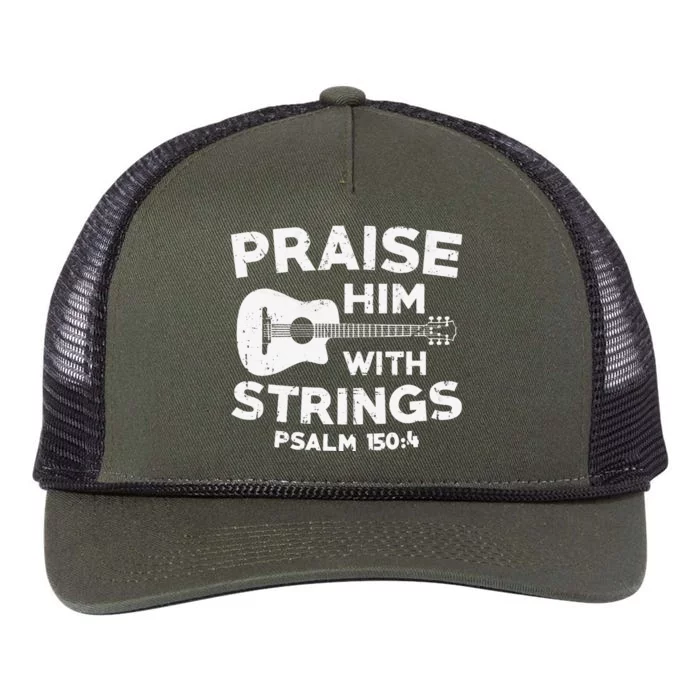 Christian Guitarist Jesus Church Worship Guitar Player Retro Rope Trucker Hat Cap