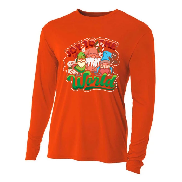 Christmas Gnomes Joy To The World Xmas Gnomies Gift Cooling Performance Long Sleeve Crew