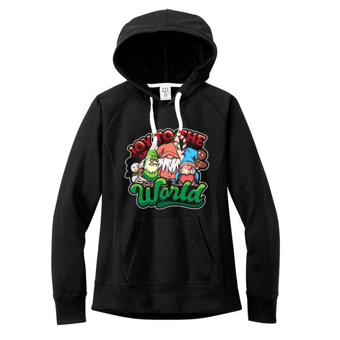 Christmas Gnomes Joy To The World Xmas Gnomies Gift Women's Fleece Hoodie