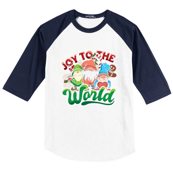 Christmas Gnomes Joy To The World Xmas Gnomies Gift Baseball Sleeve Shirt