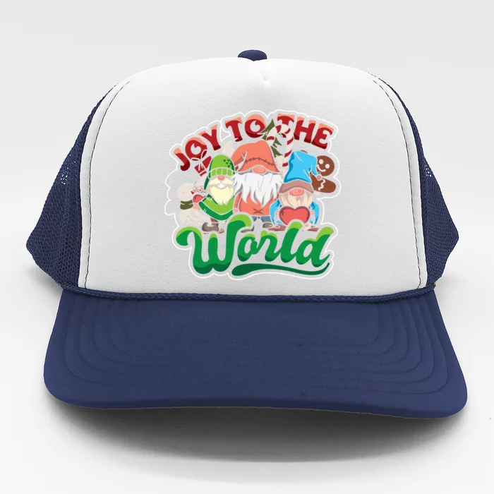 Christmas Gnomes Joy To The World Xmas Gnomies Gift Trucker Hat