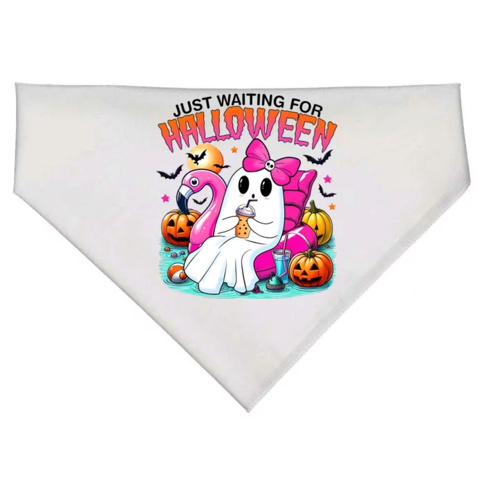 Cute Ghost Just Waiting For Halloween USA-Made Doggie Bandana