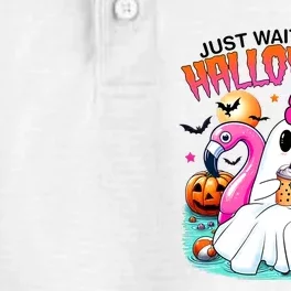 Cute Ghost Just Waiting For Halloween Dry Zone Grid Performance Polo