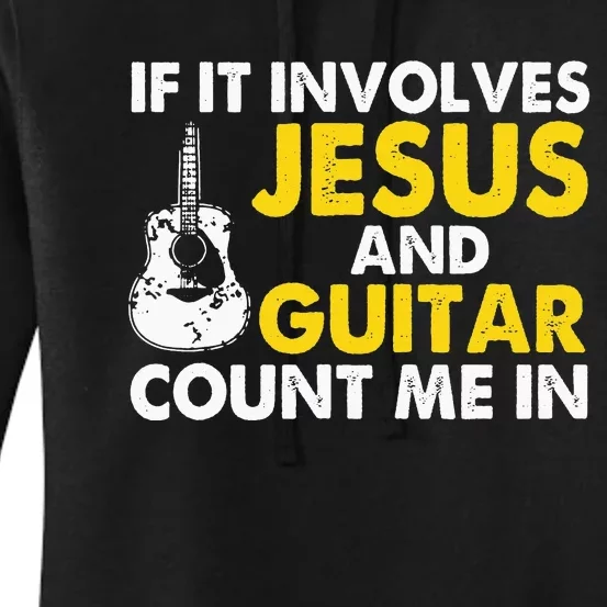 Christian Guitarist Jesus Church Worship Guitar Player Women's Pullover Hoodie