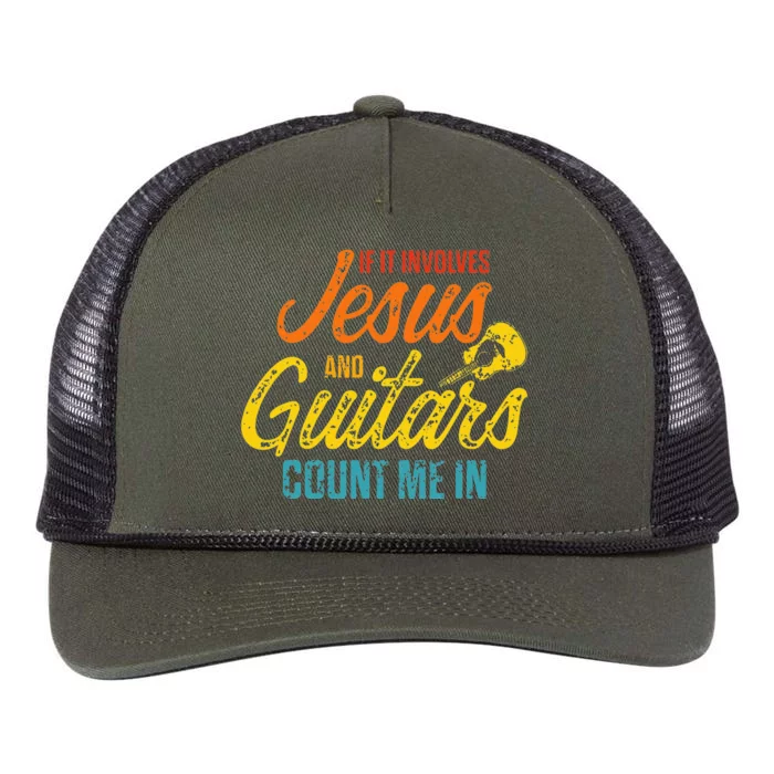 Christian Guitarist Jesus Church Worship Guitar Retro Rope Trucker Hat Cap