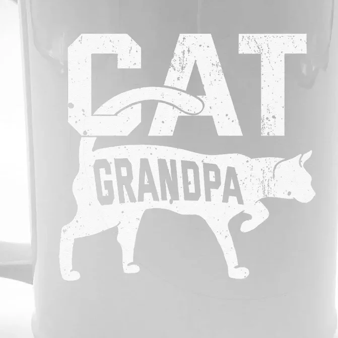 Cat Grandpa Kitten Pet Owner Meow Fathers Day Front & Back Beer Stein