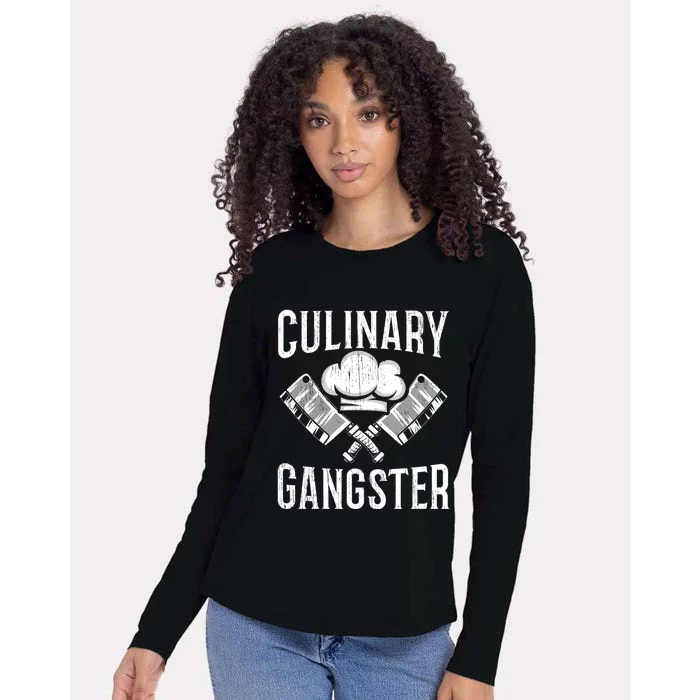 Culinary Gangster Kitchen Chef Cool Gift Womens Cotton Relaxed Long Sleeve T-Shirt