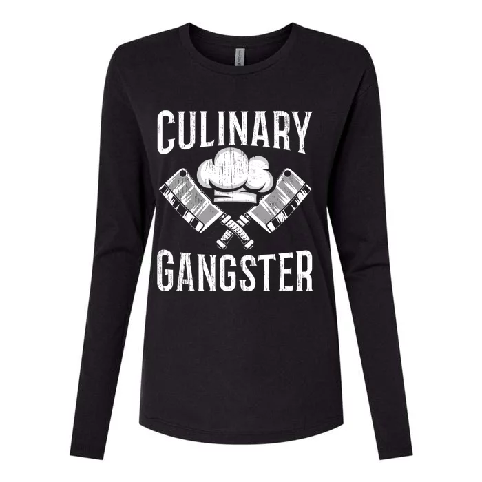 Culinary Gangster Kitchen Chef Cool Gift Womens Cotton Relaxed Long Sleeve T-Shirt