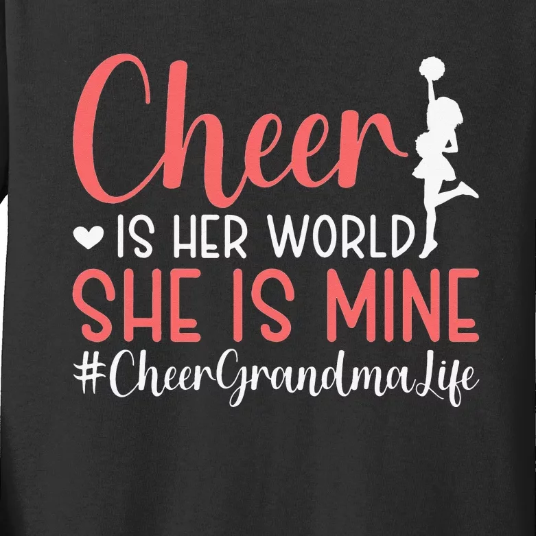 Cheer Grandma Life Cheerleading Grandmother Kids Long Sleeve Shirt