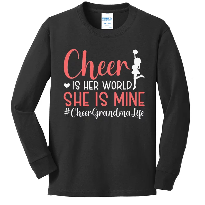 Cheer Grandma Life Cheerleading Grandmother Kids Long Sleeve Shirt