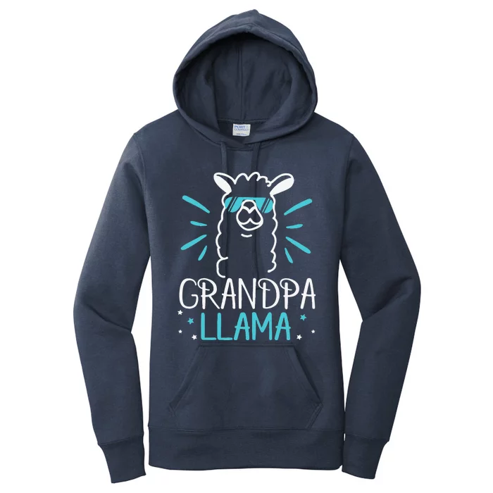 Cool Glass Llama Grandpa Llama Animals Father Parent Women's Pullover Hoodie