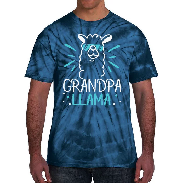 Cool Glass Llama Grandpa Llama Animals Father Parent Tie-Dye T-Shirt