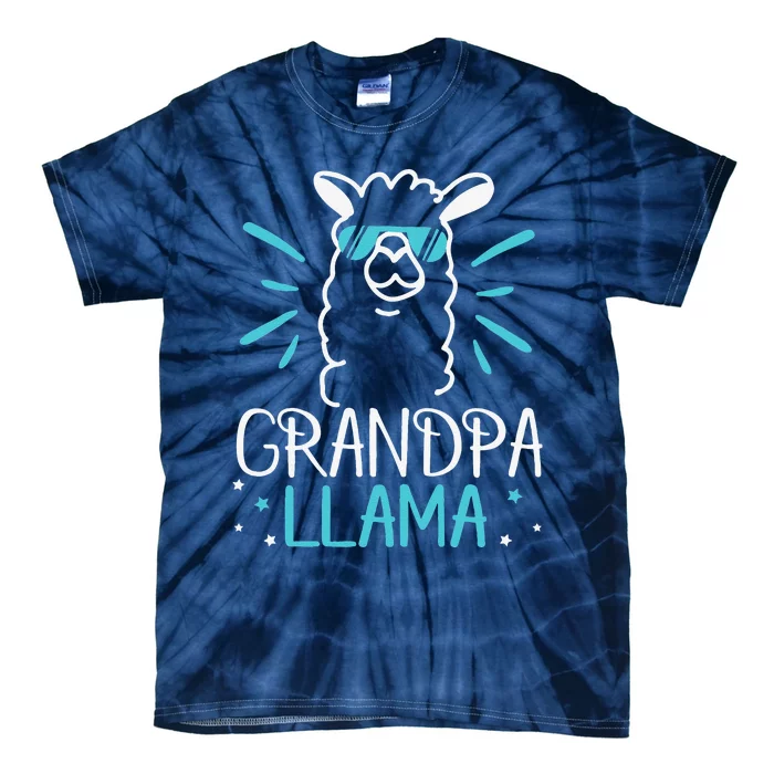 Cool Glass Llama Grandpa Llama Animals Father Parent Tie-Dye T-Shirt