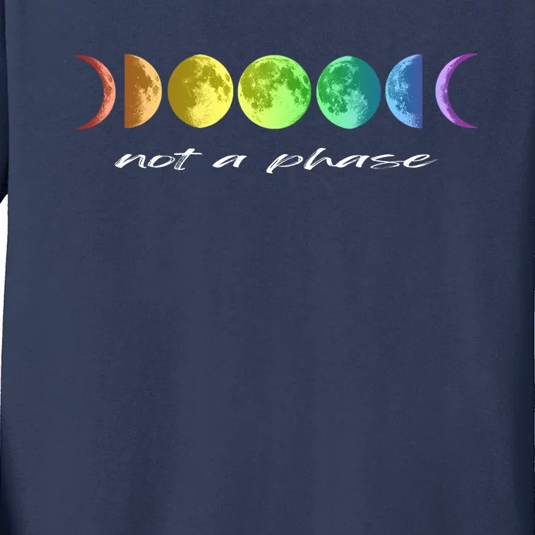 Cute Gift Lgbt Gay Not A Phase Moon Kids Long Sleeve Shirt