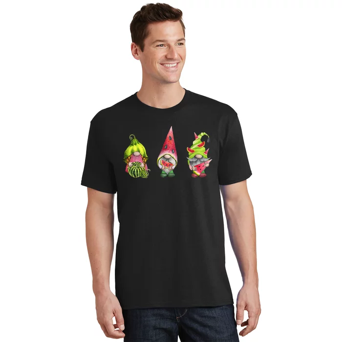 Cute Gnomes Lets Eat Watermelon Fruit Melon Lover T-Shirt