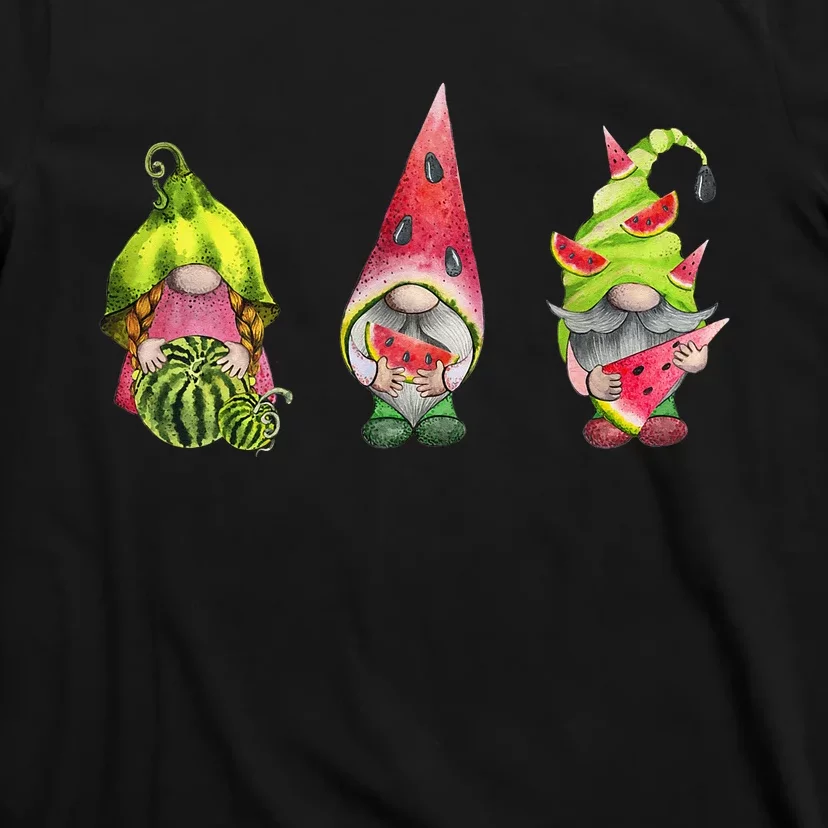 Cute Gnomes Lets Eat Watermelon Fruit Melon Lover T-Shirt