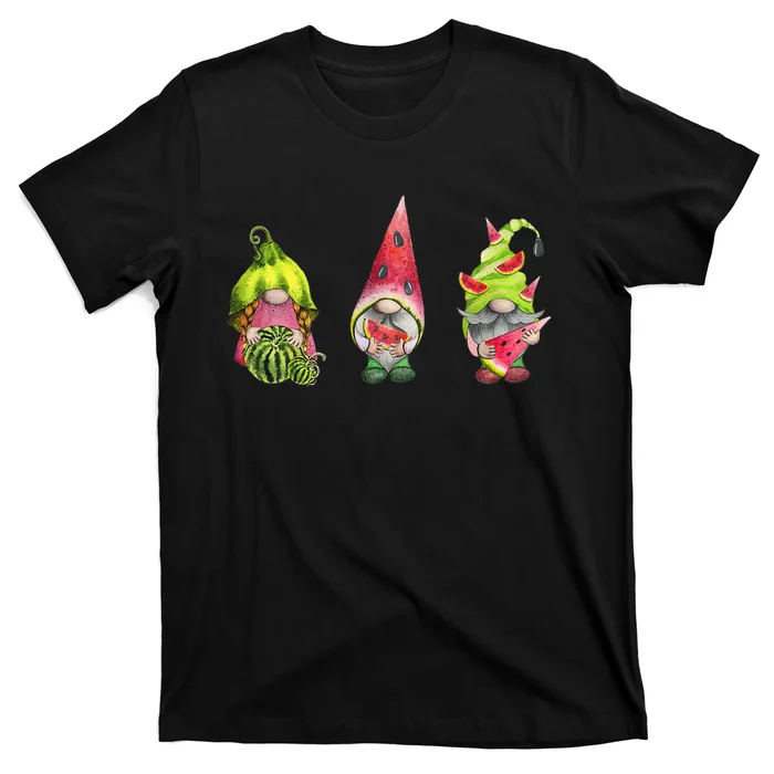 Cute Gnomes Lets Eat Watermelon Fruit Melon Lover T-Shirt