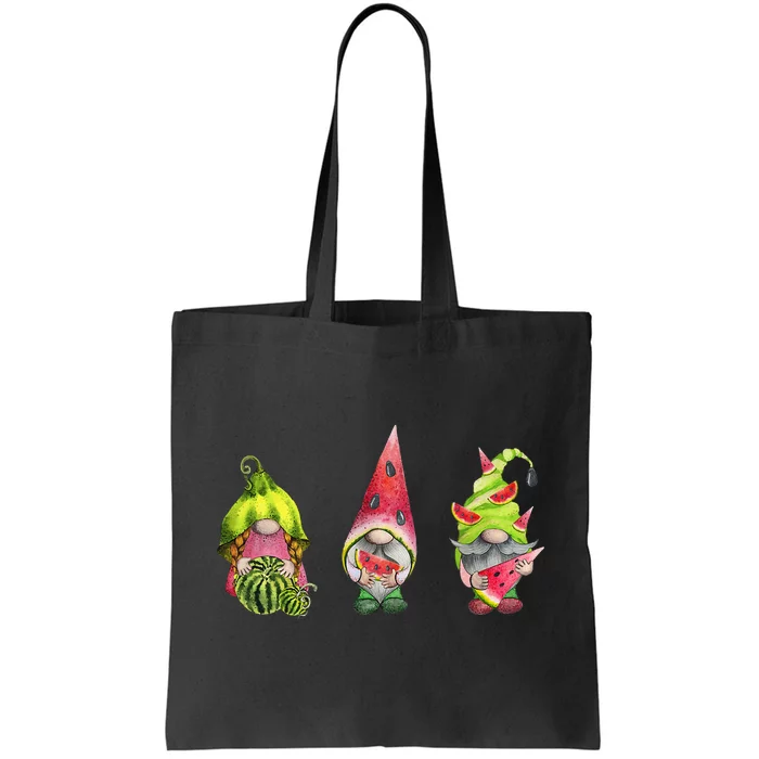 Cute Gnomes Lets Eat Watermelon Fruit Melon Lover Tote Bag