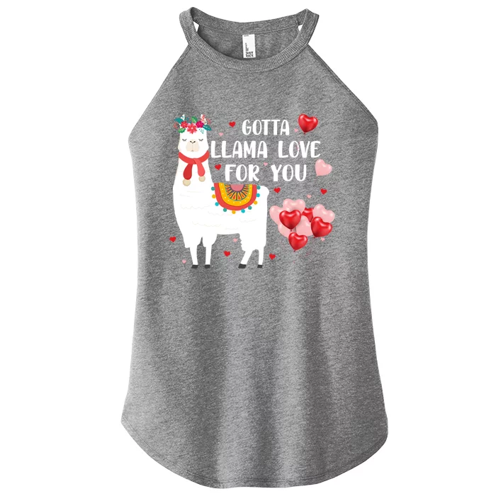 Cute Gotta Llama Love For You Hearts Happy Valentine's Day Cool Gift Women’s Perfect Tri Rocker Tank