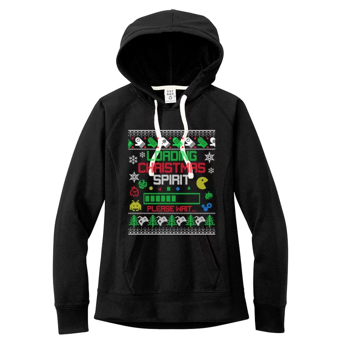 Christmas Gaming Loading Christmas Spirit For Gamer Ugly Gift Women's Fleece Hoodie