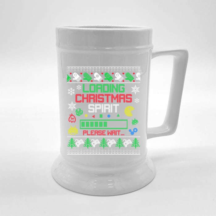 Christmas Gaming Loading Christmas Spirit For Gamer Ugly Gift Front & Back Beer Stein