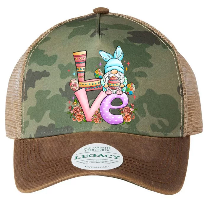 Cute Gnome Love Easter Day Gift Easter Egg Floral Legacy Tie Dye Trucker Hat