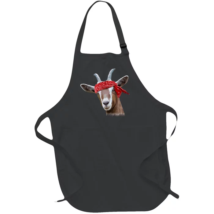 Cute Goat Lover Art Farm Animal Lover Full-Length Apron With Pocket