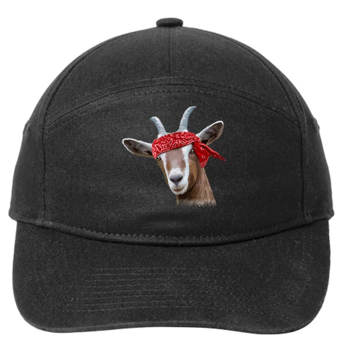 Cute Goat Lover Art Farm Animal Lover 7-Panel Snapback Hat