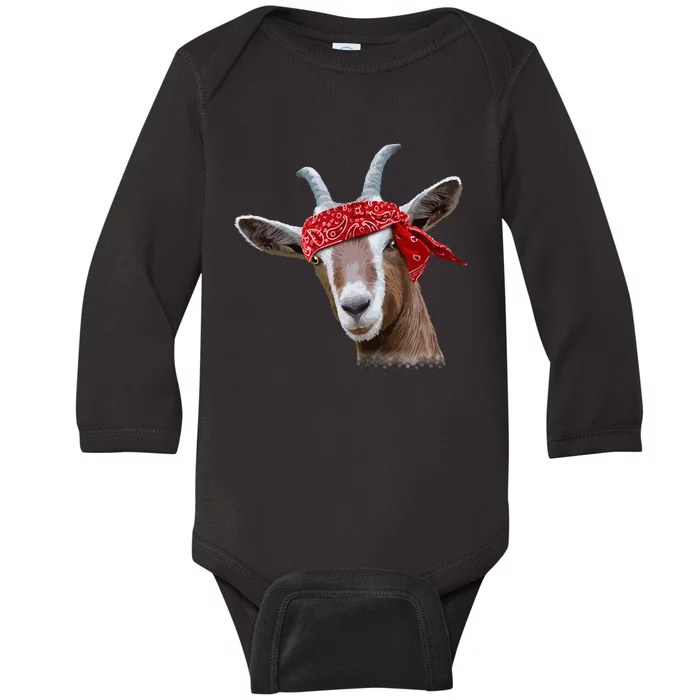 Cute Goat Lover Art Farm Animal Lover Baby Long Sleeve Bodysuit