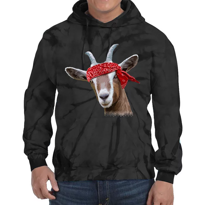 Cute Goat Lover Art Farm Animal Lover Tie Dye Hoodie