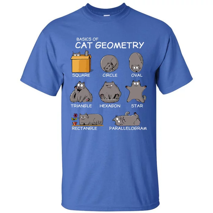 Cat Geometry Math Funny Cat Gifts For Cat Dad Cat Mom Tall T-Shirt