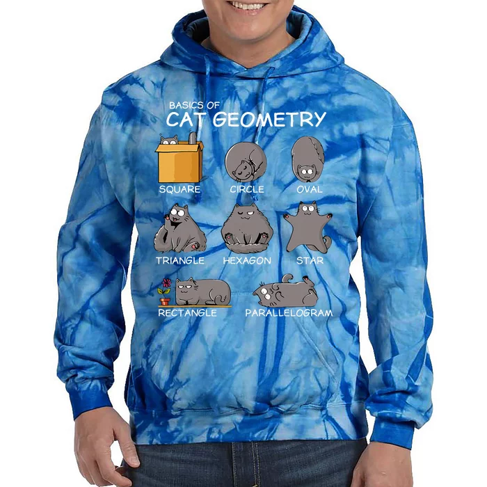 Cat Geometry Math Funny Cat Gifts For Cat Dad Cat Mom Tie Dye Hoodie