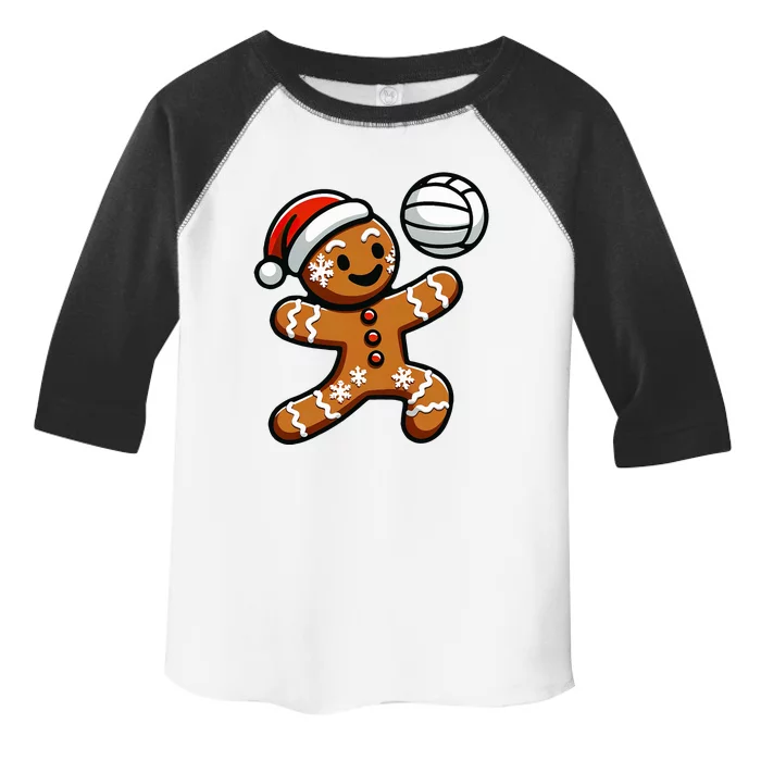 Cute Gingerbread Man Volleyball Christmas Toddler Fine Jersey T-Shirt