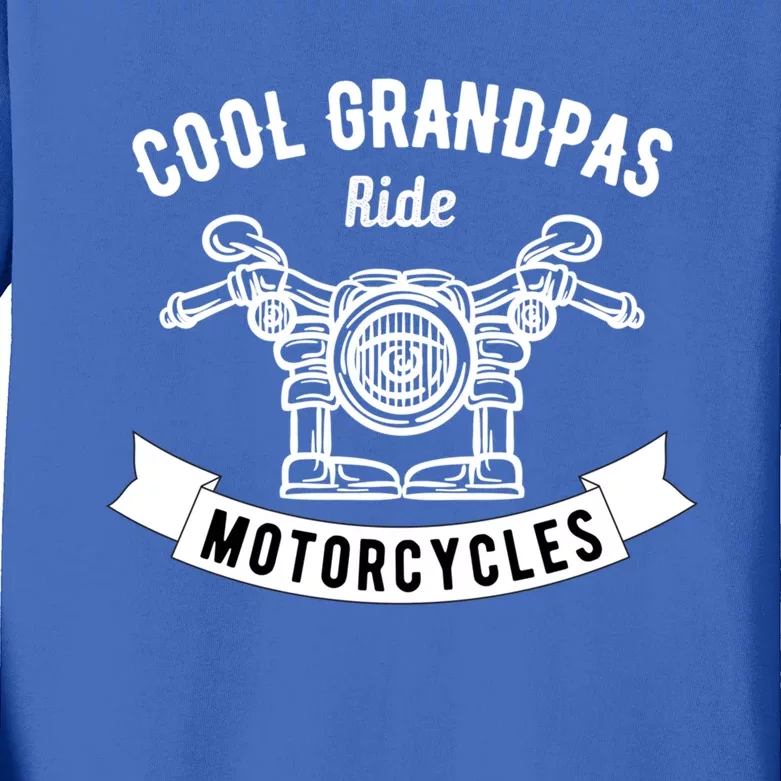 Cool Grandpas Motorcycle Funny Fathers Day Gift Kids Long Sleeve Shirt