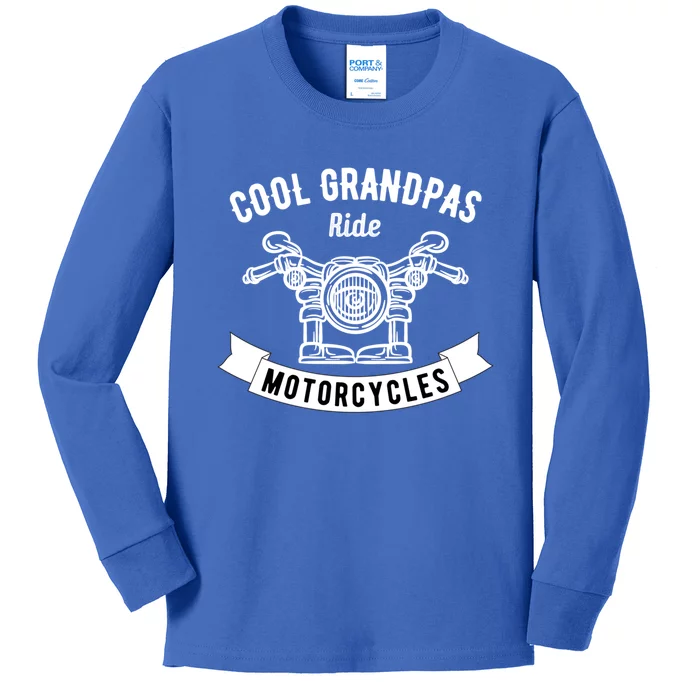 Cool Grandpas Motorcycle Funny Fathers Day Gift Kids Long Sleeve Shirt