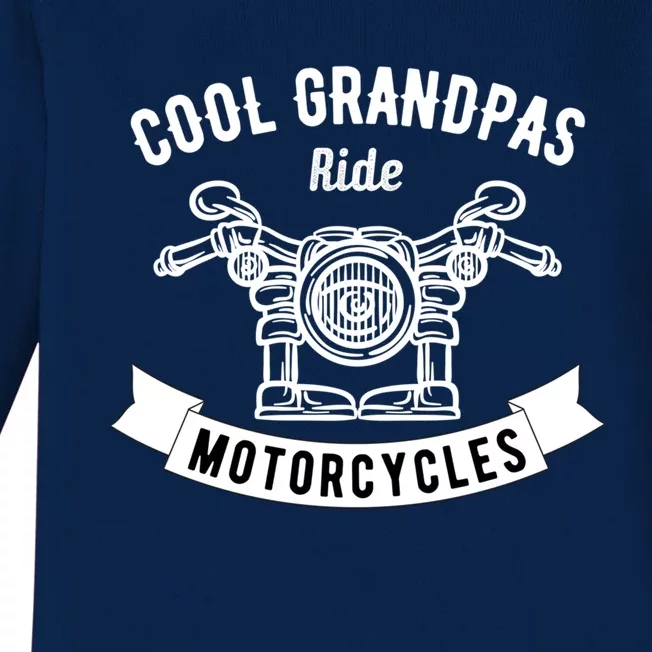 Cool Grandpas Motorcycle Funny Fathers Day Gift Baby Long Sleeve Bodysuit