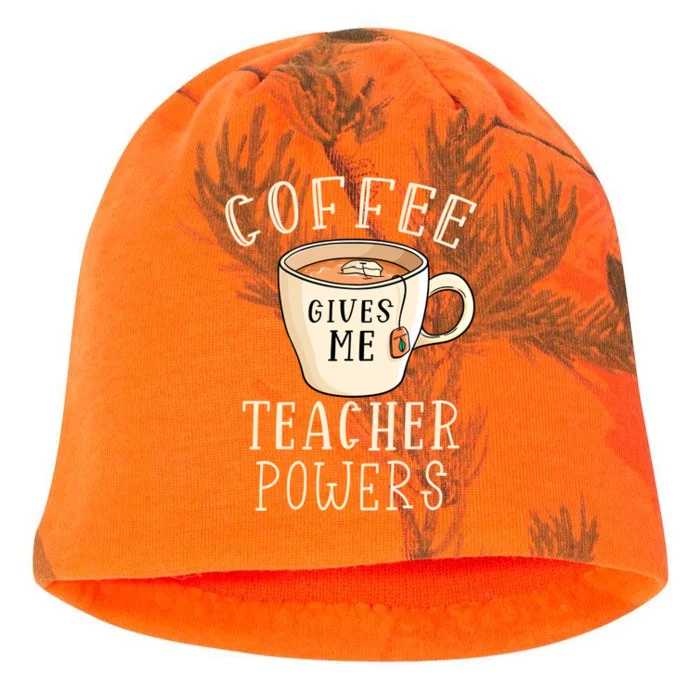 Coffee Gives Me Teacher Powers Coffee Lover Moms Teachers Gift Kati - Camo Knit Beanie