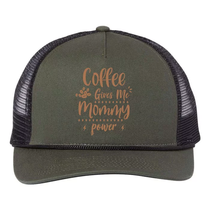 Coffee Gives Me Mommy Power Retro Rope Trucker Hat Cap