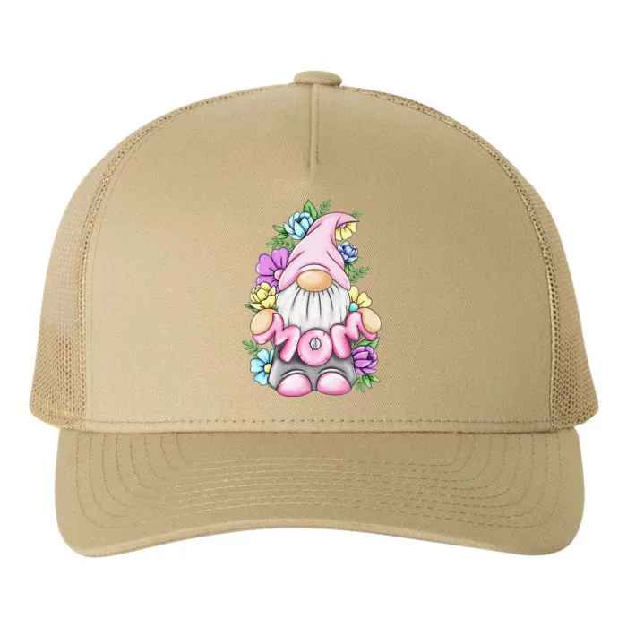 Cute Gnome Mom Happy Mother's Day Art Flower For Mom Gnomies Yupoong Adult 5-Panel Trucker Hat