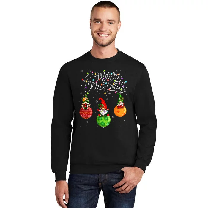 Cute Gnomes Merry Christmas Light Family Gnome Xmas Matching Sweatshirt