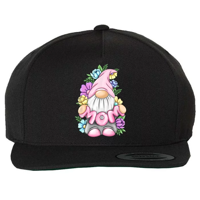 Cute Gnome Mom Happy Mothers Day Art Flower For Mom Gnomies Wool Snapback Cap