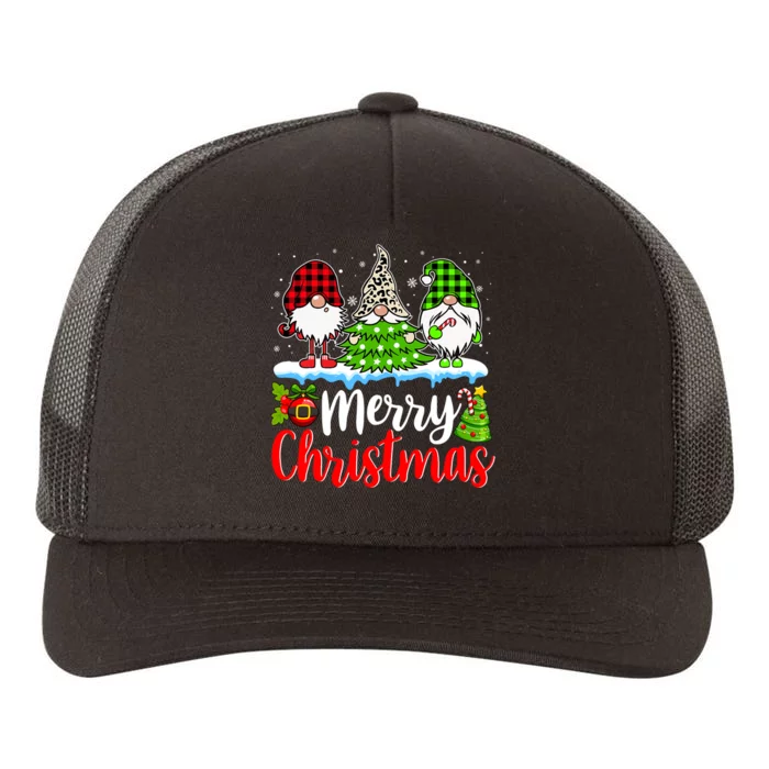 Cute Gnomes Merry Christmas Light Family Gnome Xmas Matching Yupoong Adult 5-Panel Trucker Hat