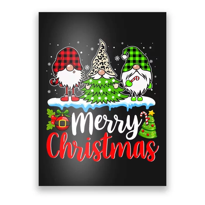 Cute Gnomes Merry Christmas Light Family Gnome Xmas Matching Poster