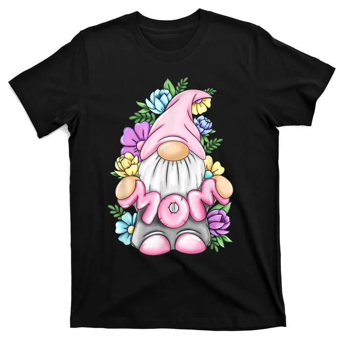 Cute Gnome Mom Happy Mother's Day Art Flower For Mom Gnomies T-Shirt