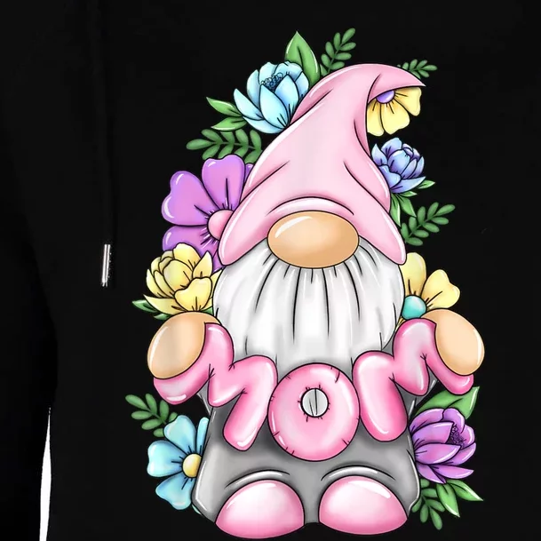 Cute Gnome Mom Happy Mother's Day Art Flower For Mom Gnomies Womens Funnel Neck Pullover Hood