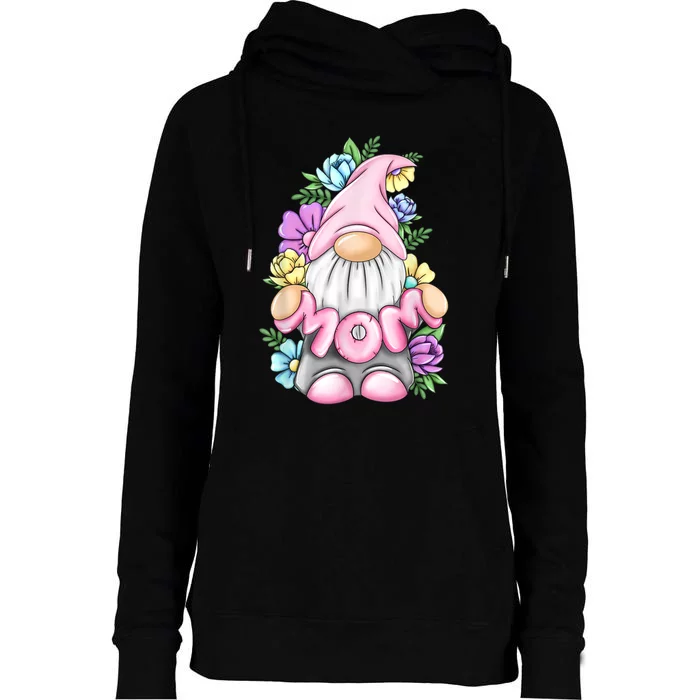 Cute Gnome Mom Happy Mother's Day Art Flower For Mom Gnomies Womens Funnel Neck Pullover Hood