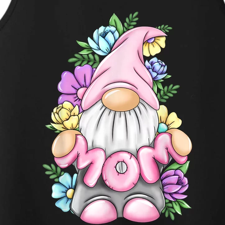 Cute Gnome Mom Happy Mother's Day Art Flower For Mom Gnomies Performance Tank